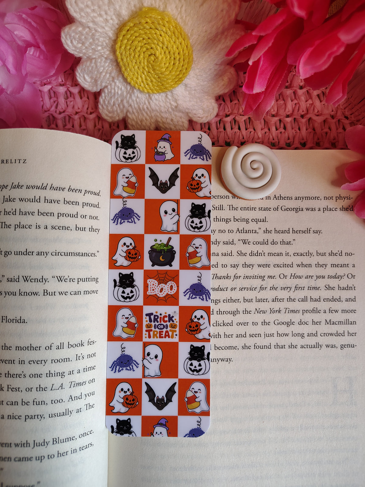 Classic Halloween Characters Checkered Bookmark
