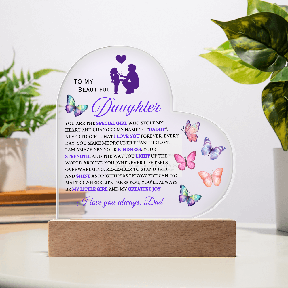 Acrylic Heart: A Father's Love for his Daughter Illuminated