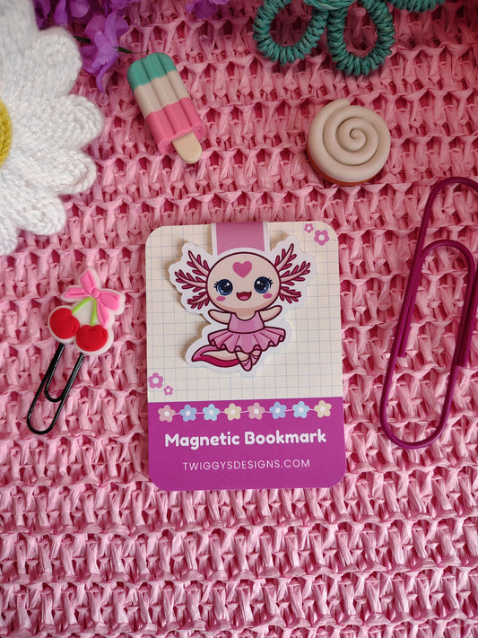 Twiggy the Ballerina Axolotl Magnetic Bookmark