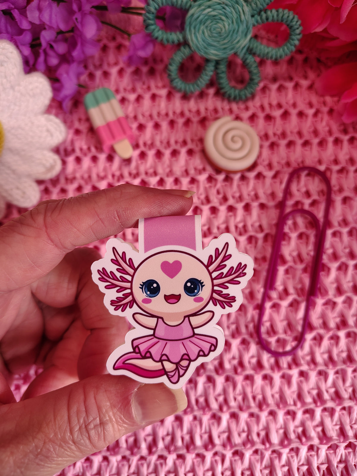 Twiggy the Ballerina Axolotl Magnetic Bookmark