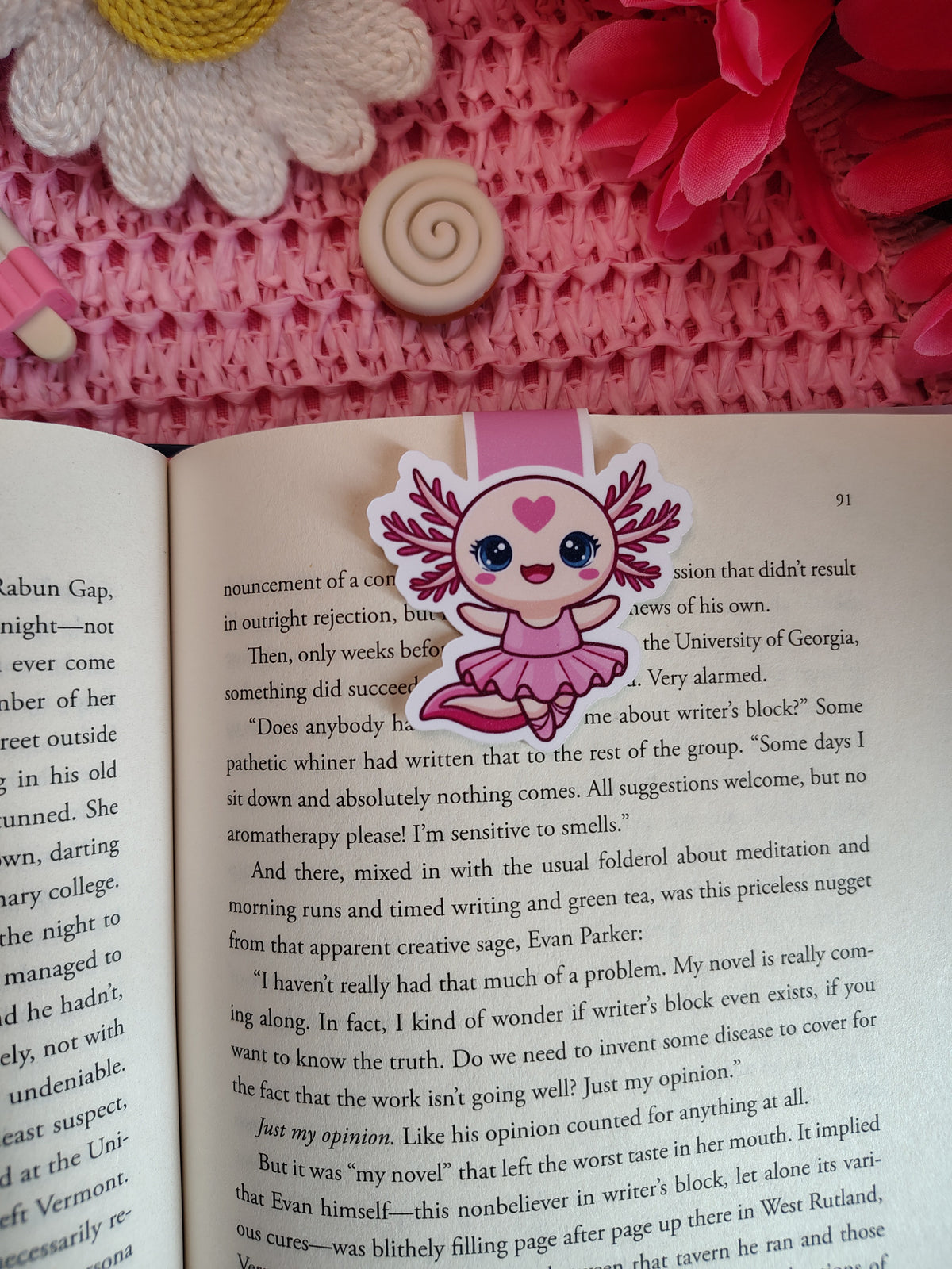Twiggy the Ballerina Axolotl Magnetic Bookmark