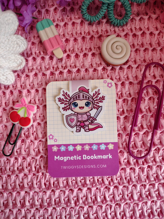 Twiggy the Knight Axolotl Magnetic Bookmark