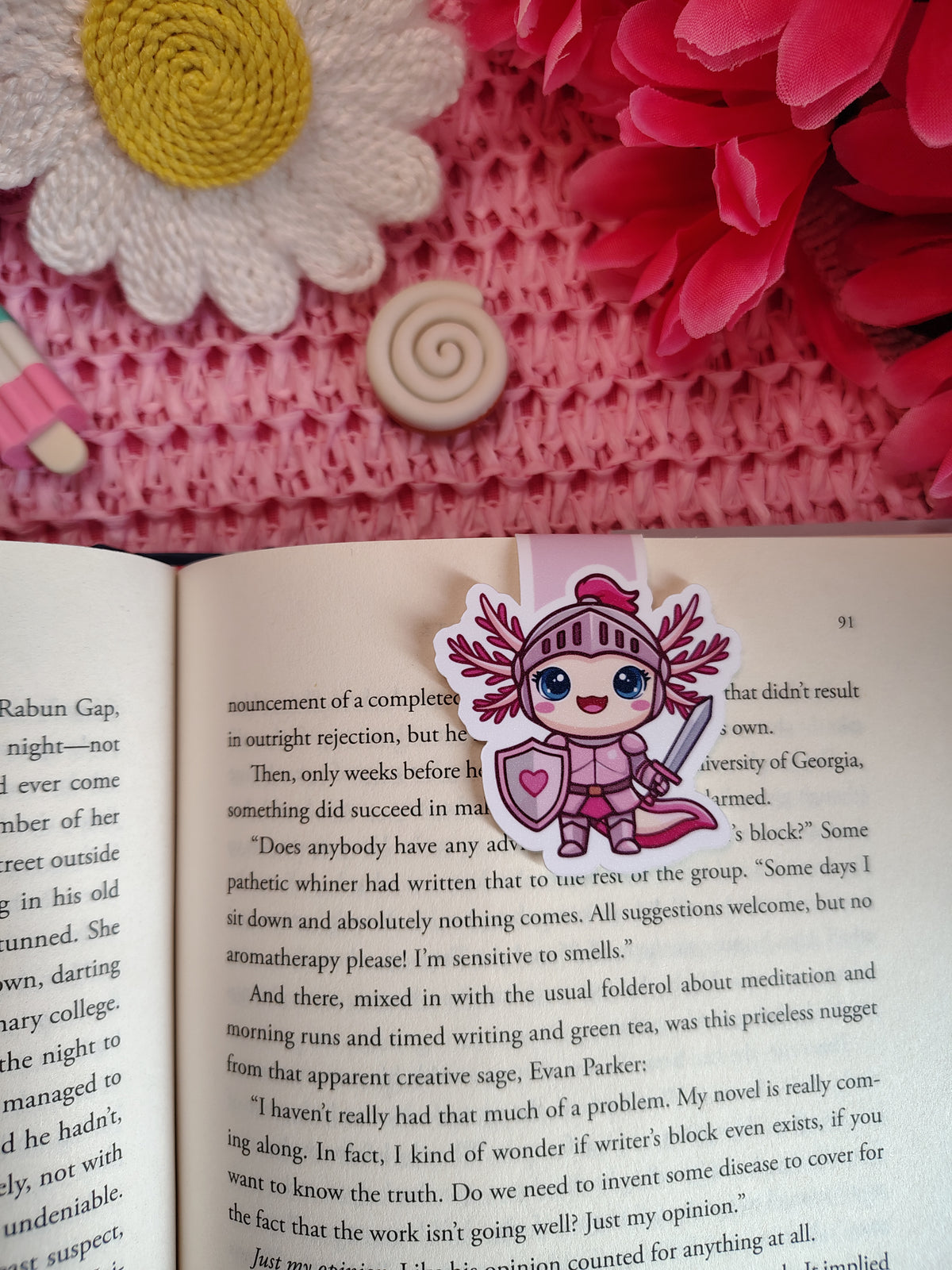 Twiggy the Knight Axolotl Magnetic Bookmark