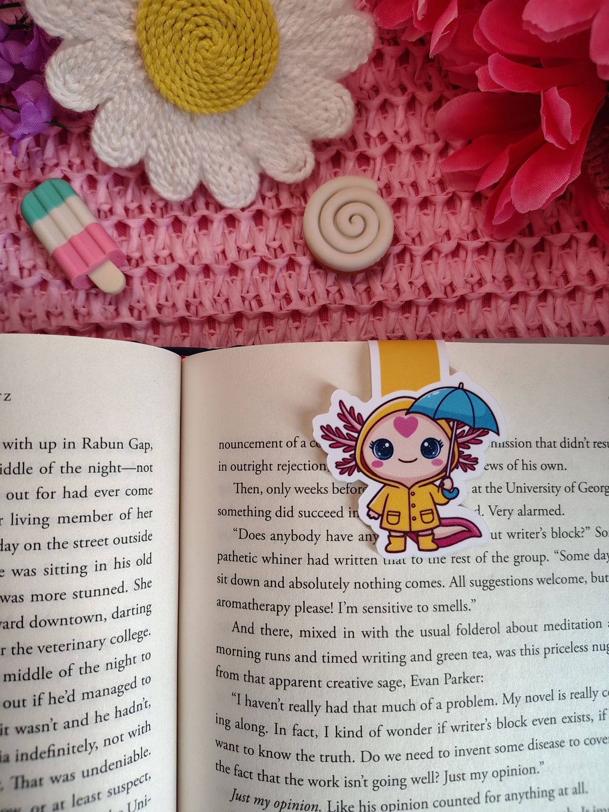 Twiggy Rainy Day Axolotl Magnetic Bookmark