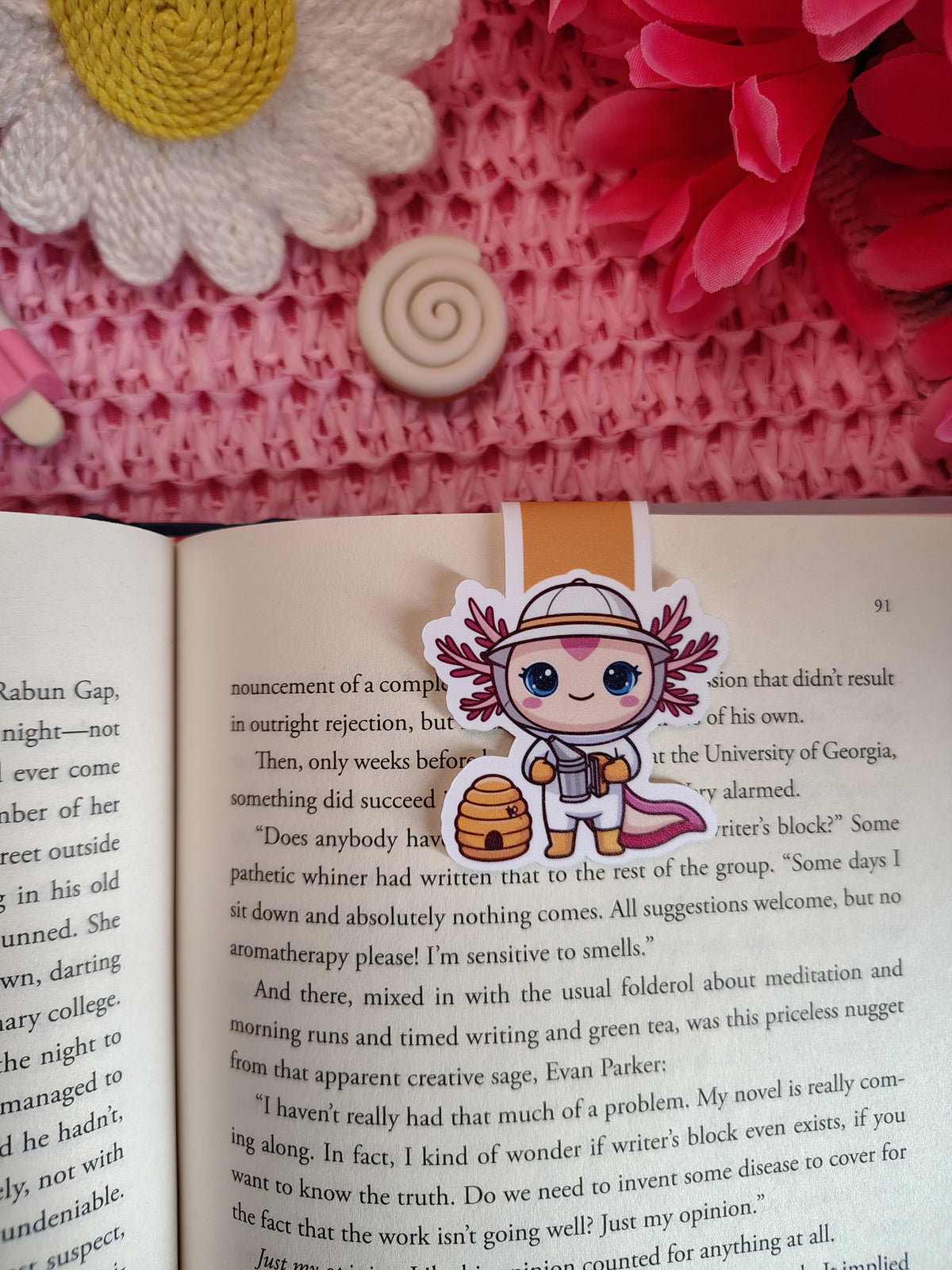 Twiggy Beekeeper Axolotl Magnetic Bookmark