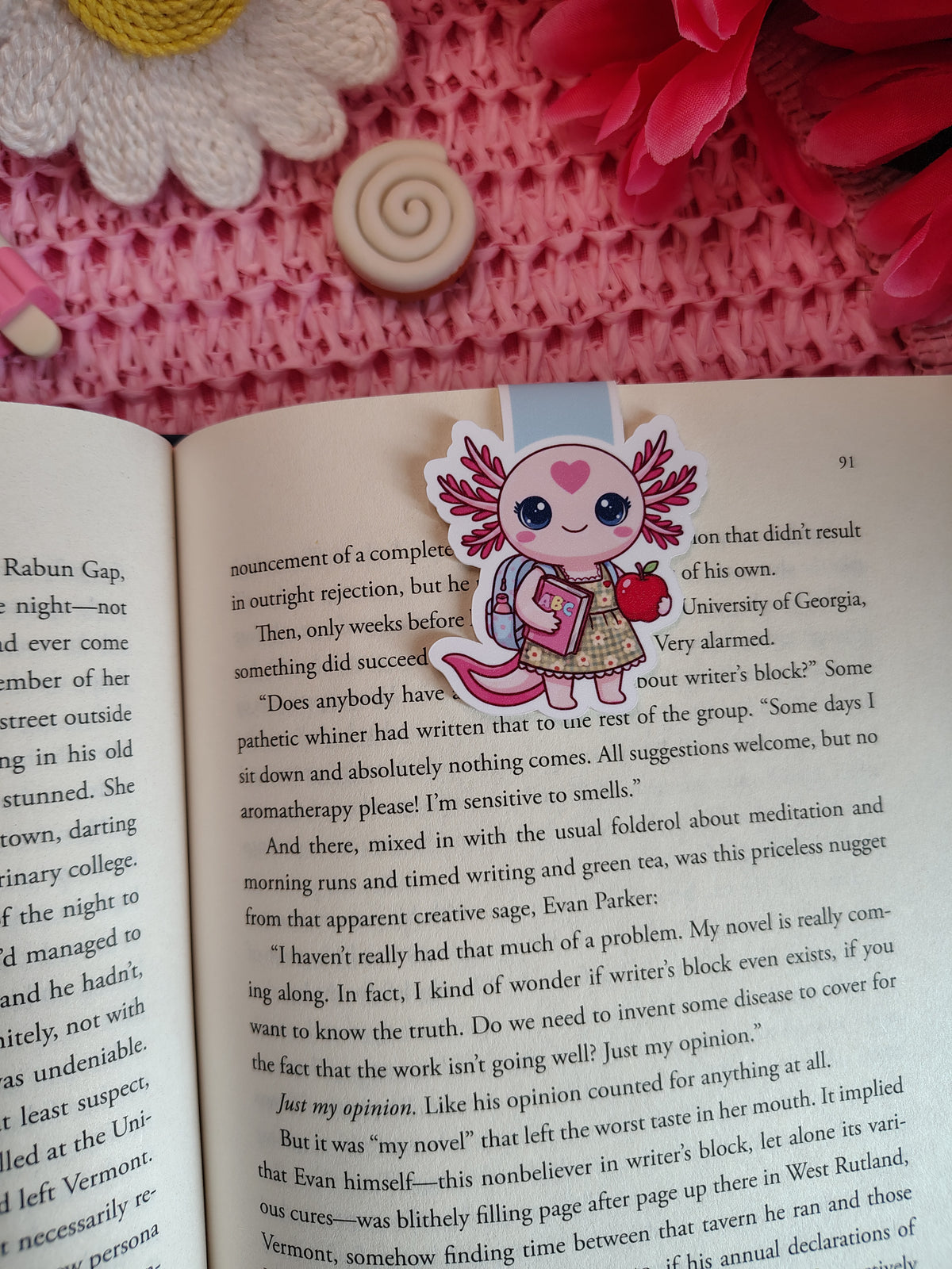 Twiggy Back to School Axolotl Magnetic Bookmark