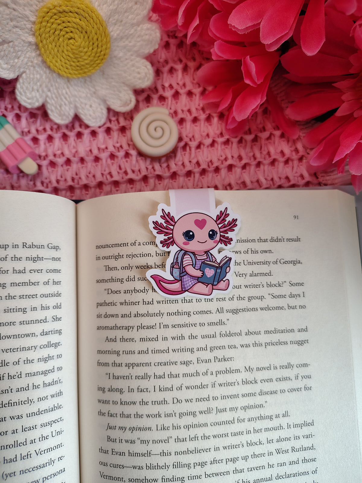 Twiggy Reading Axolotl Magnetic Bookmark