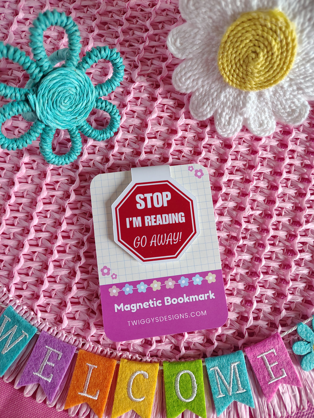 Stop I’m Reading Go Away Reversible Magnetic Bookmark