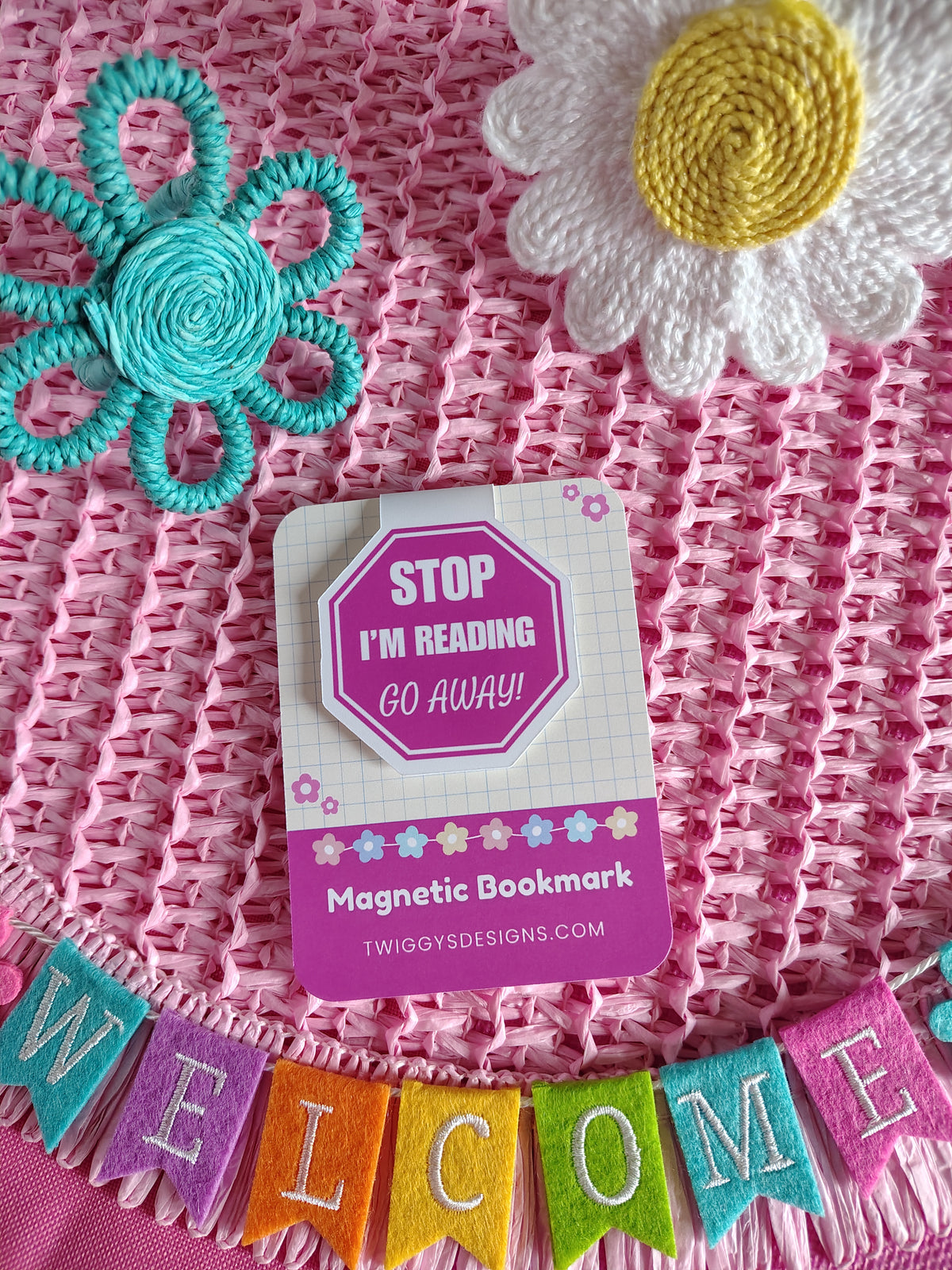 Stop I’m Reading Go Away Reversible Magnetic Bookmark