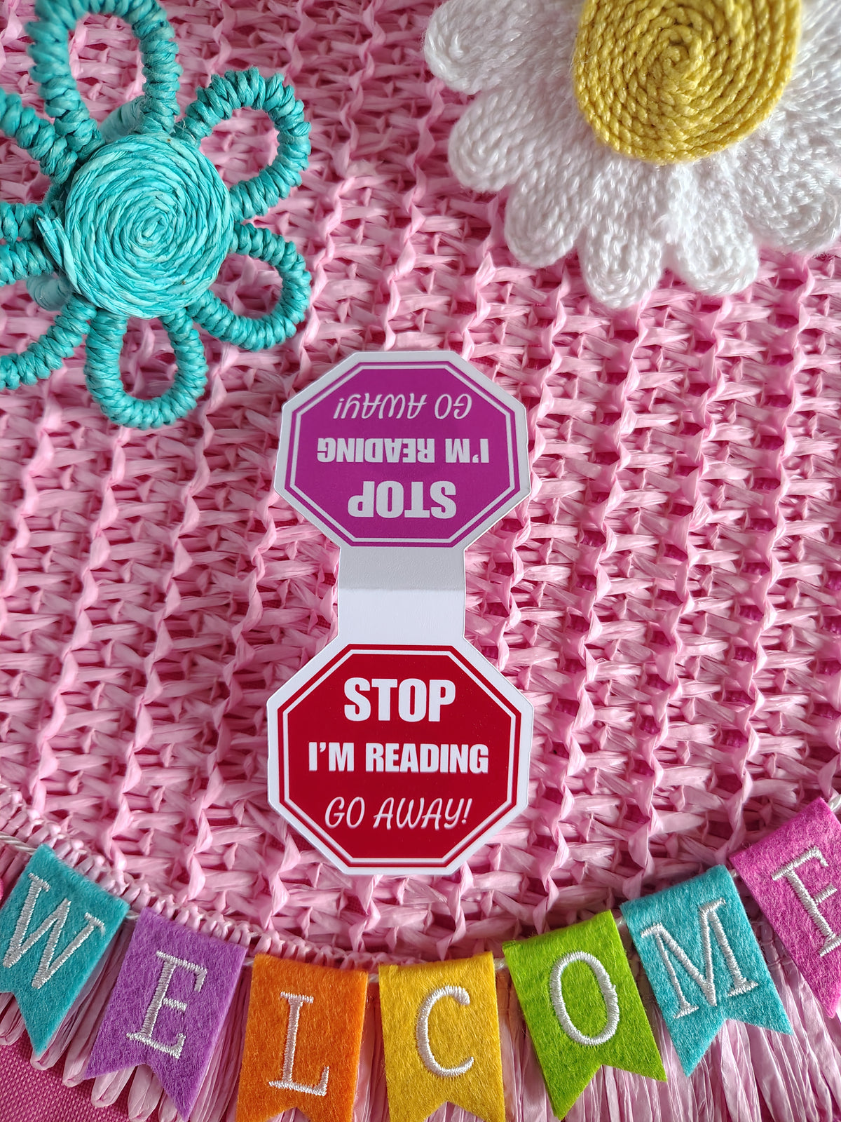 Stop I’m Reading Go Away Reversible Magnetic Bookmark