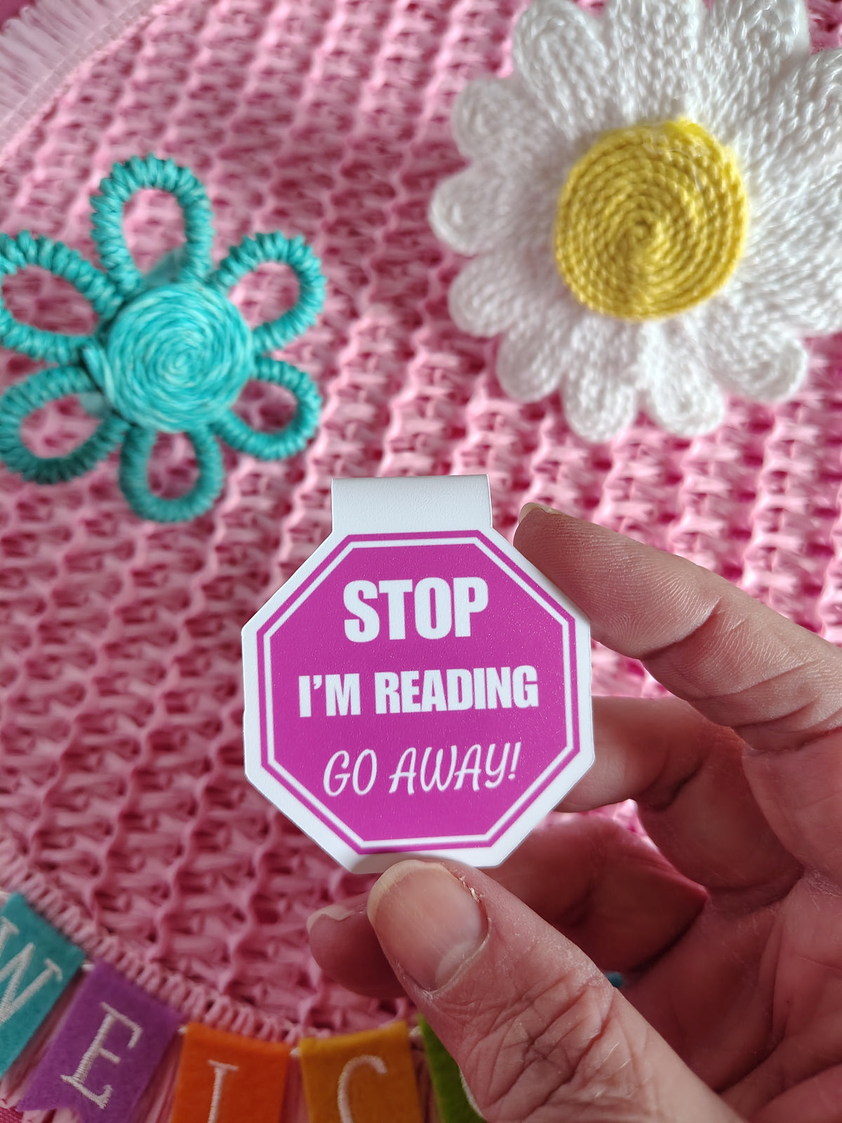 Stop I’m Reading Go Away Reversible Magnetic Bookmark