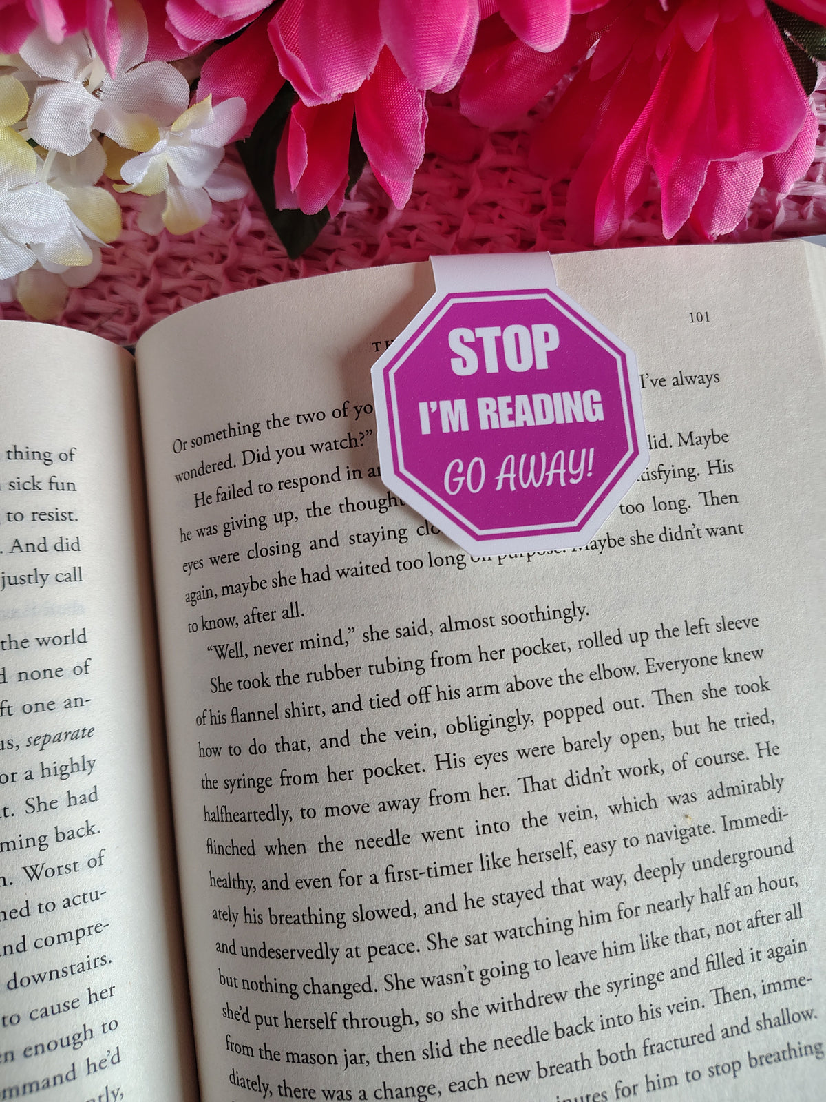 Stop I’m Reading Go Away Reversible Magnetic Bookmark