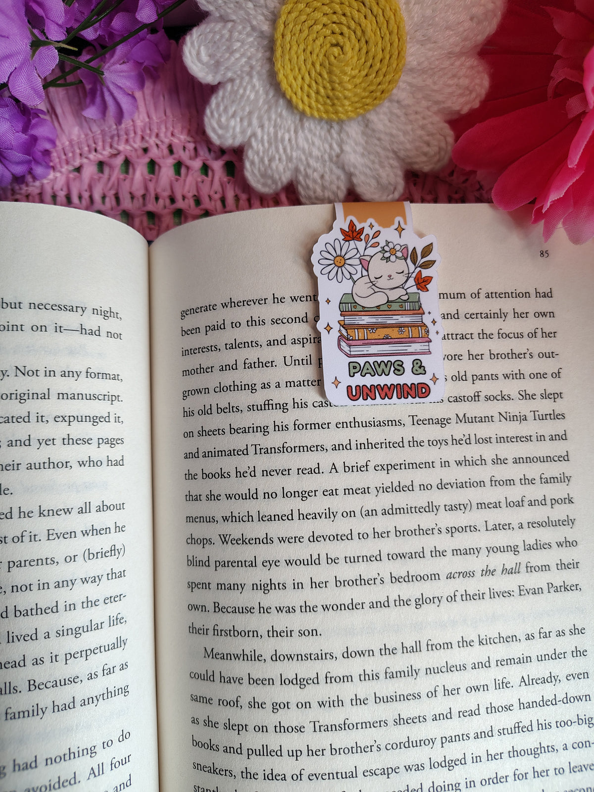 Paws & Unwind Sleeping Cat Magnetic Bookmark