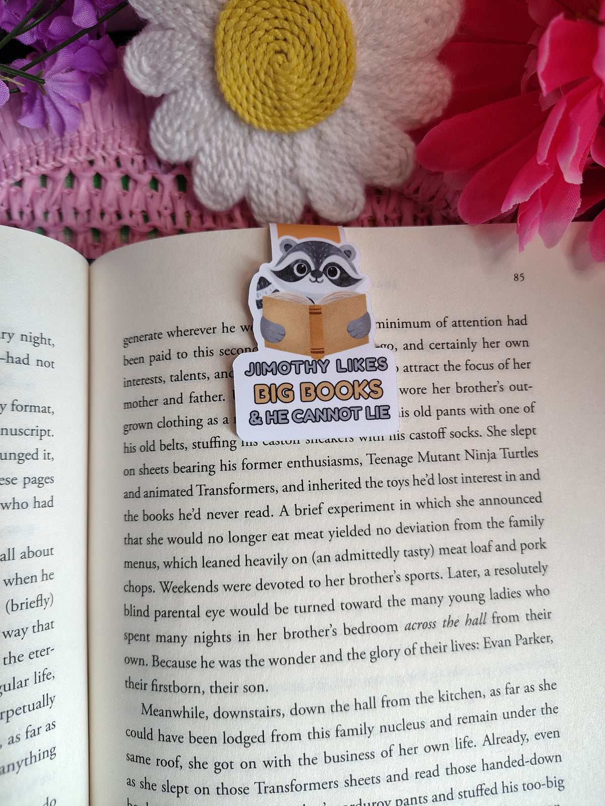 Jimothy Likes Big Books Raccoon Magnetic Bookmark