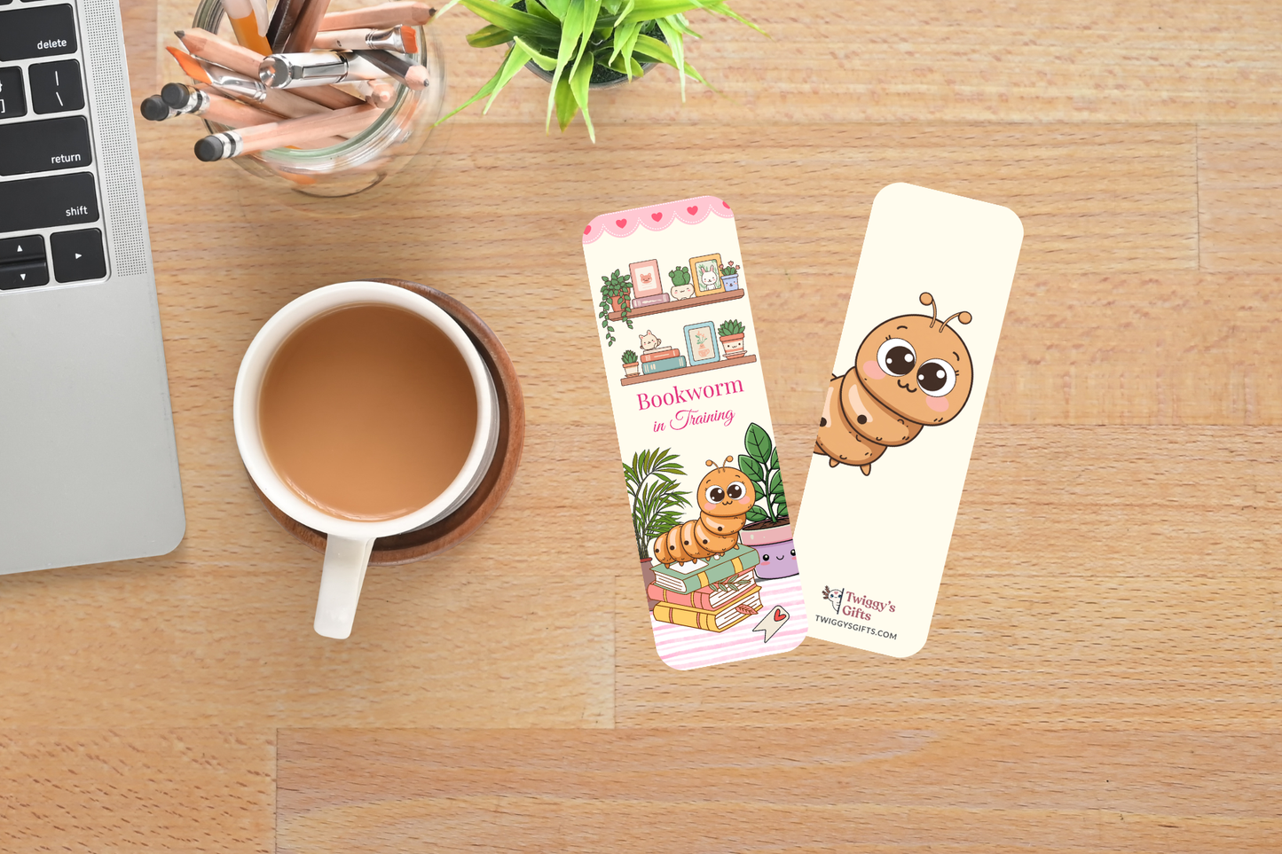 Cute Bookworm Bookmark for Kids | Bookworm in Training Reading Bookmark | Kawaii Reader Gift | Cute Stationery for Book Lovers