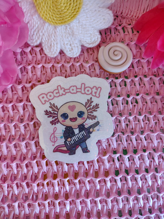 Twiggy Rock-a-lotl Keytar Axolotl Vinyl Sticker