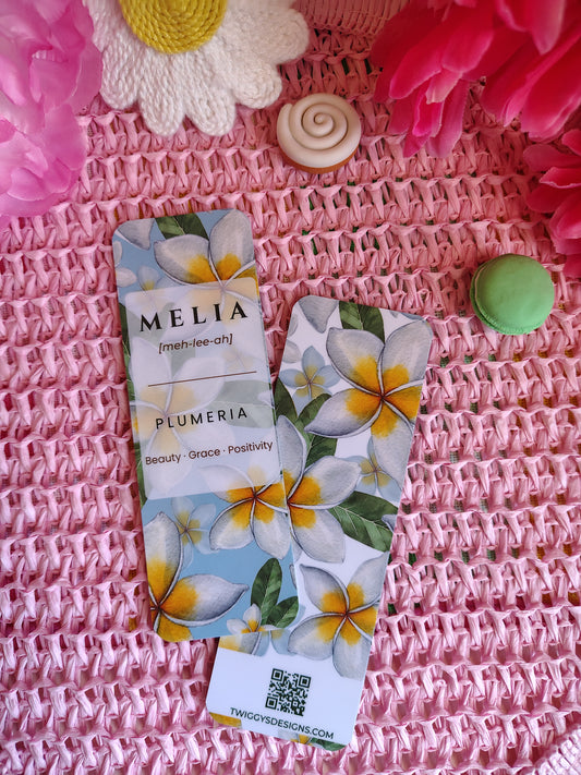 Hawaiian Melia Plumeria Bookmark