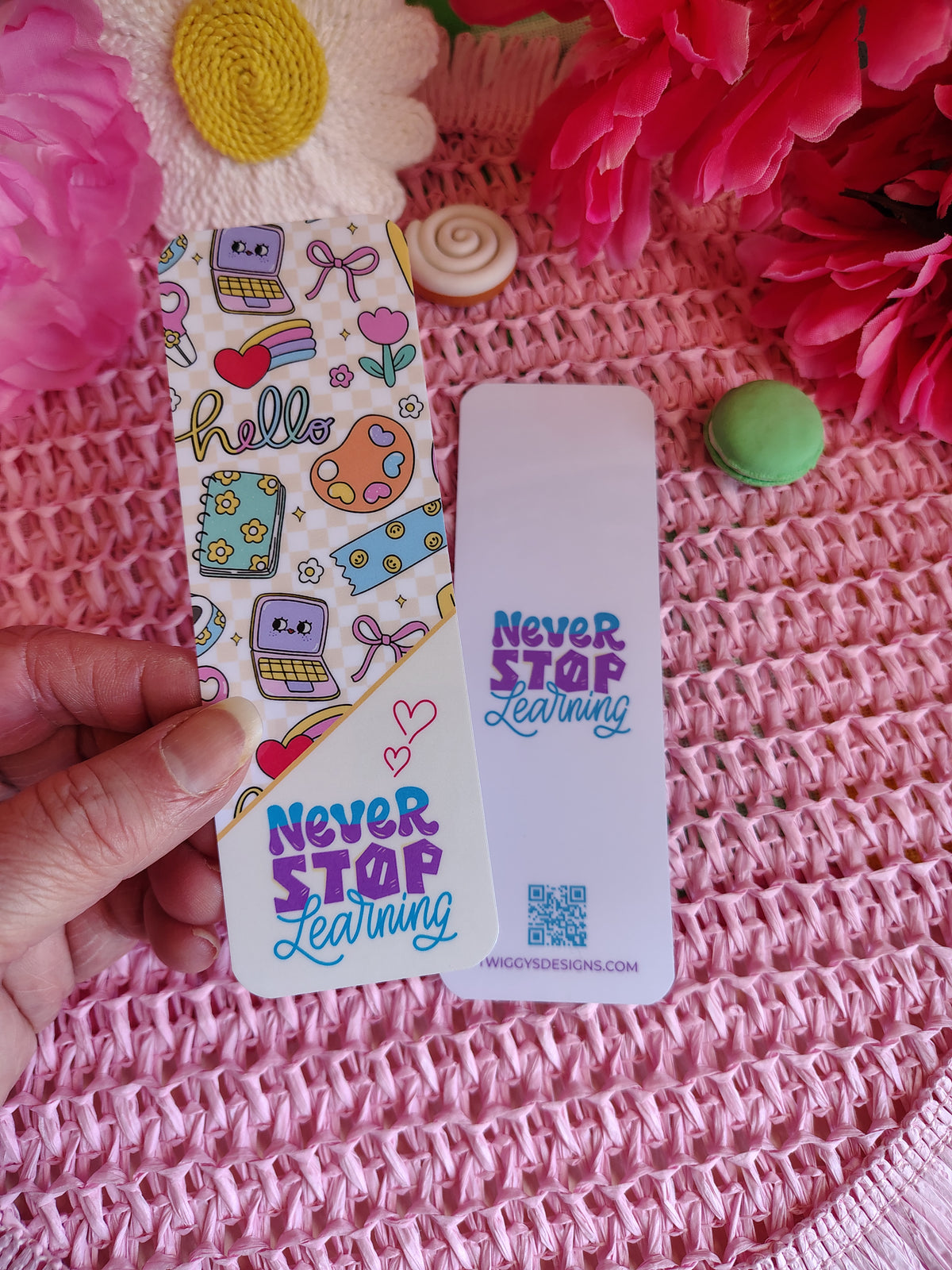 Never Stop Learning Retro Doodle Bookmark