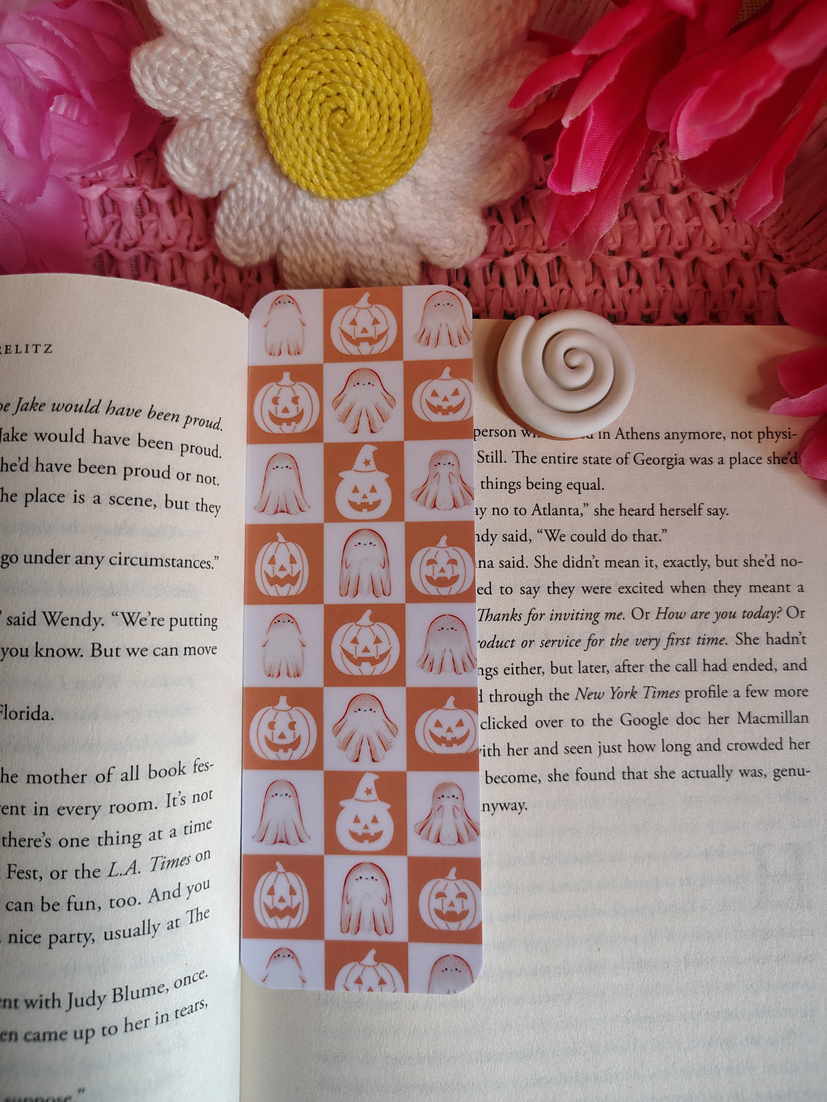 Pastel Halloween Checkered Bookmark