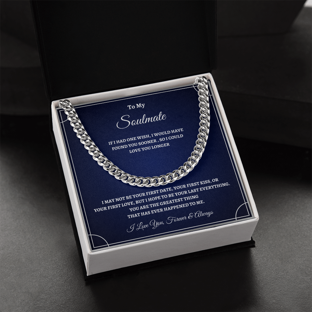 "To My Soulmate" Cuban Link Chain – A Symbol of Forever Love