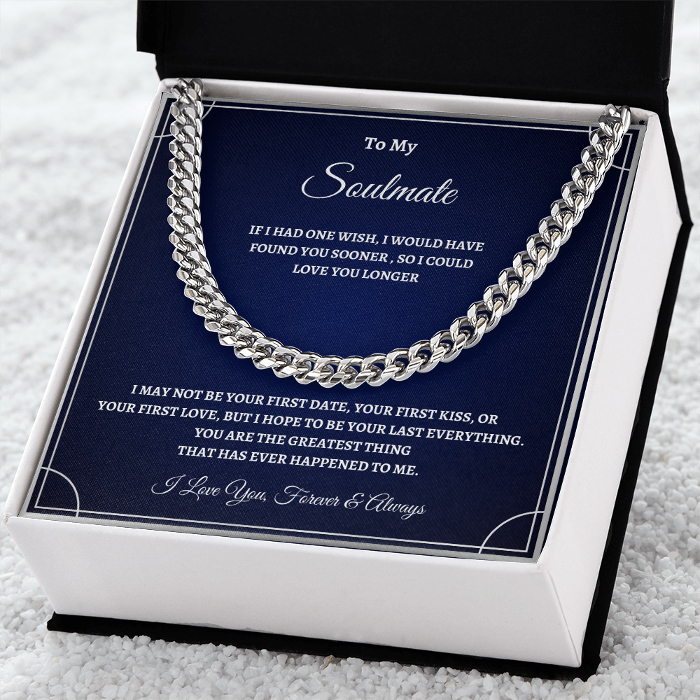 "To My Soulmate" Cuban Link Chain – A Symbol of Forever Love