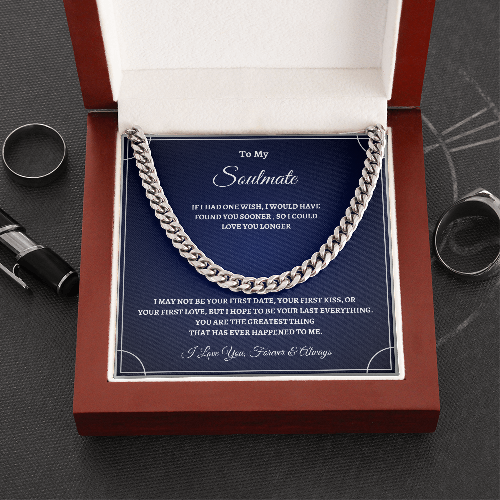 "To My Soulmate" Cuban Link Chain – A Symbol of Forever Love