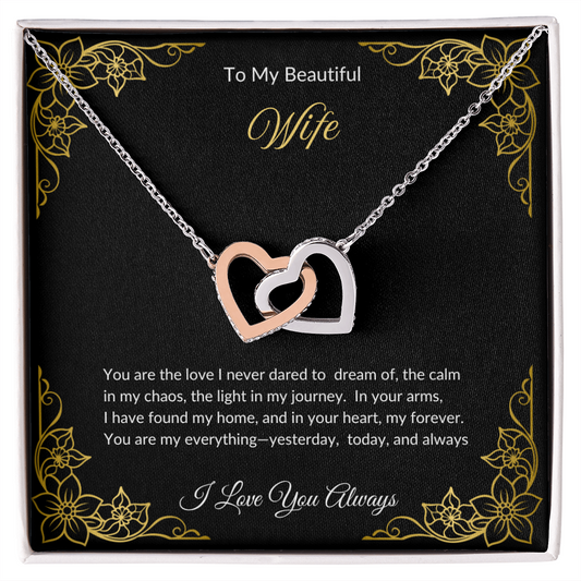 Forever in My Heart: Two Heart Pendant Necklace for My Wife