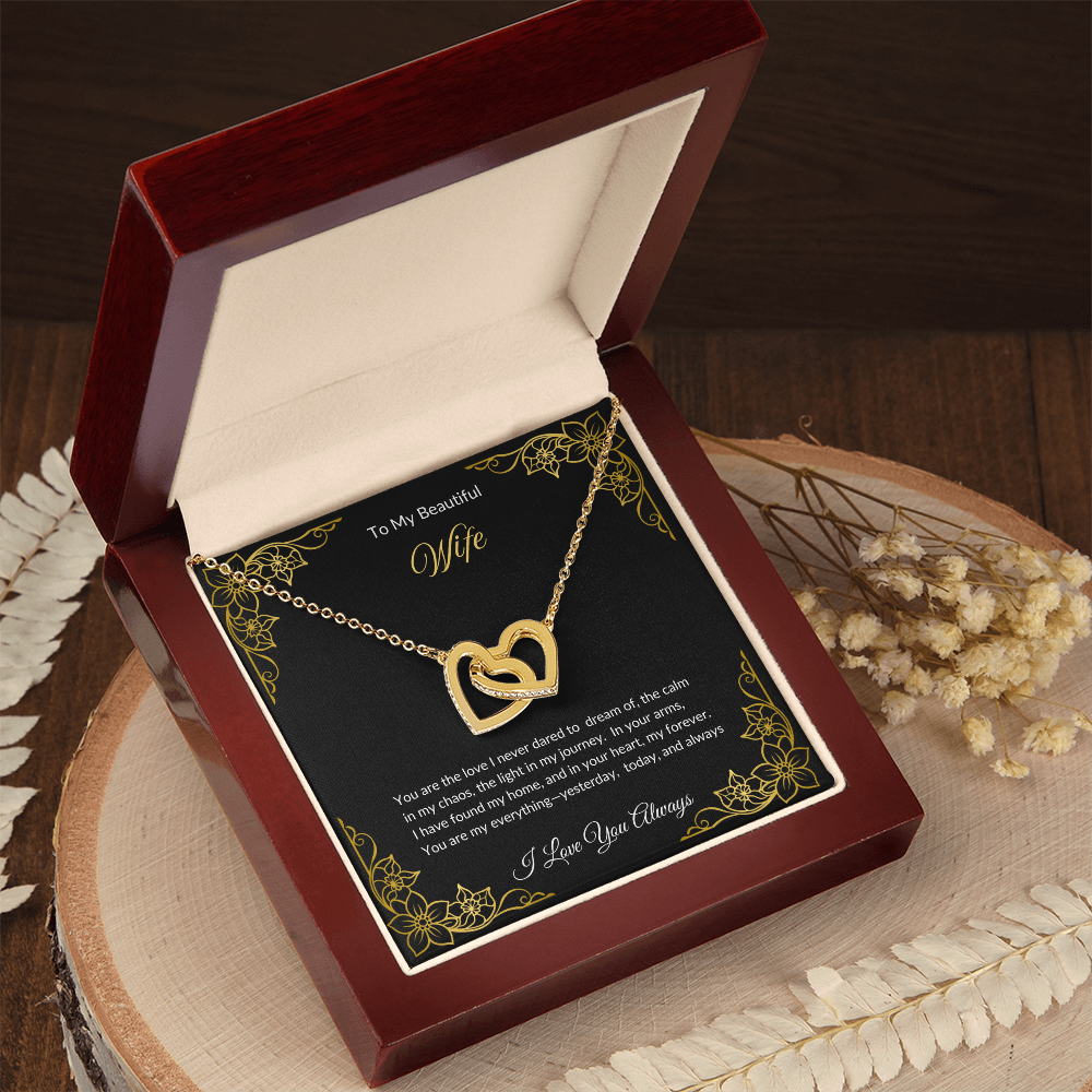 Forever in My Heart: Two Heart Pendant Necklace for My Wife