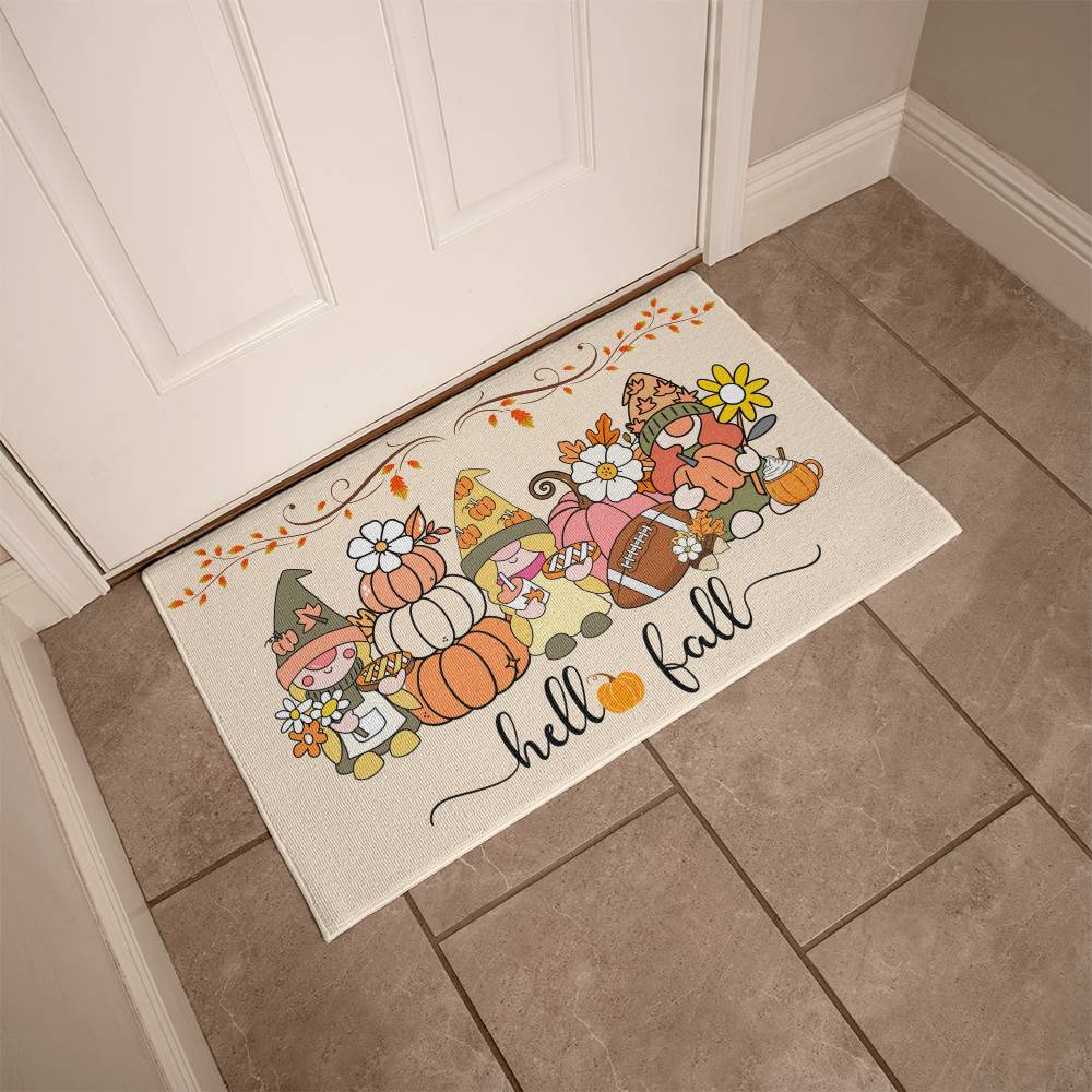 Hello Fall Gnomes Doormat – Cream Background