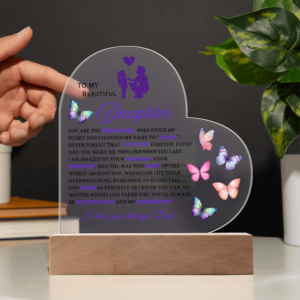 Acrylic Heart: A Father's Love for his Daughter Illuminated