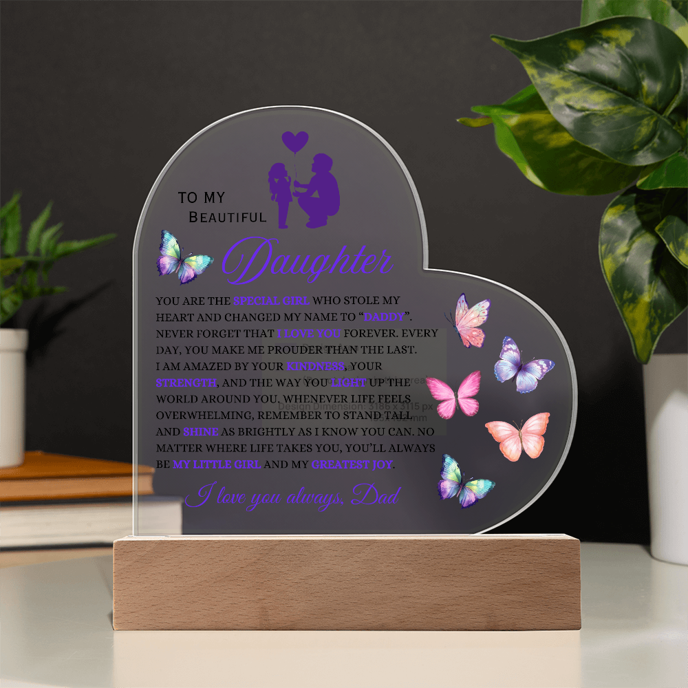Acrylic Heart: A Father's Love for his Daughter Illuminated