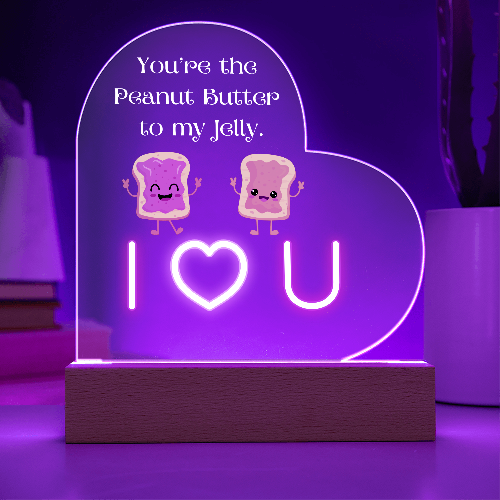 You Are the Peanut Butter to My Jelly" Heart-Shaped Light-Up Plaque