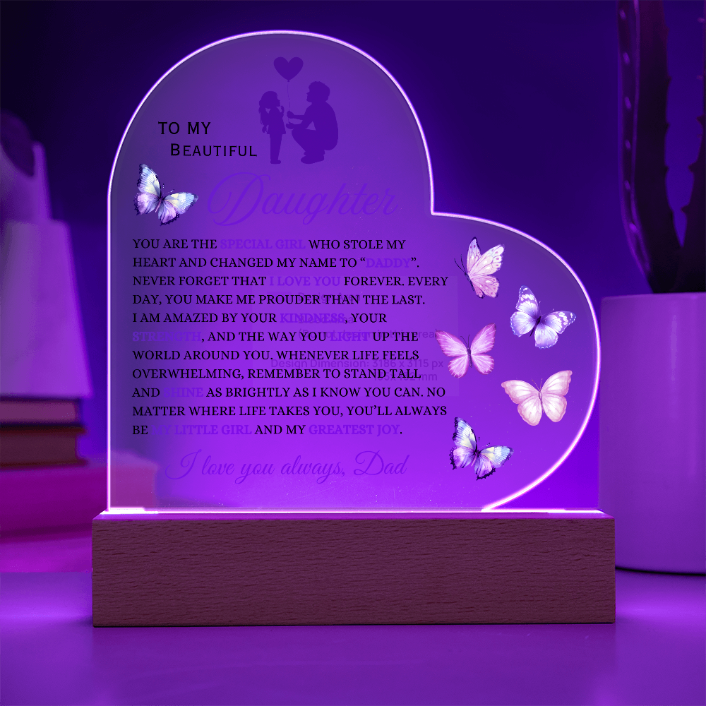 Acrylic Heart: A Father's Love for his Daughter Illuminated
