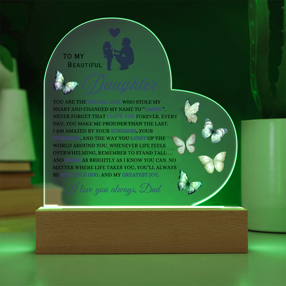 Acrylic Heart: A Father's Love for his Daughter Illuminated