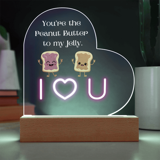 You Are the Peanut Butter to My Jelly" Heart-Shaped Light-Up Plaque